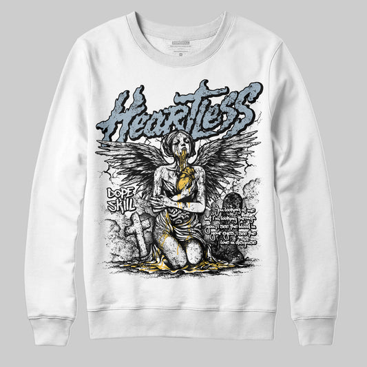 Jordan 13 “Blue Grey” DopeSkill Sweatshirt Heartless Graphic Streetwear - White 