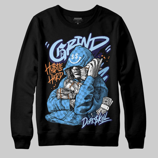 University Blue Sneakers DopeSkill Sweatshirt Grind Pray Graphic Streetwear - Black