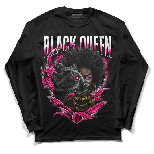 Jordan 1 Low GS “Fierce Pink” Dopeskill Long Sleeve T-Shirt New Black Queen Graphic Streetwear - Black