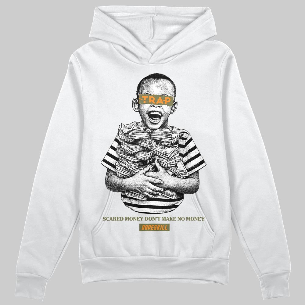 Olive Sneakers DopeSkill Hoodie Scared Money Don't Make No Money Graphic Streetwear - White