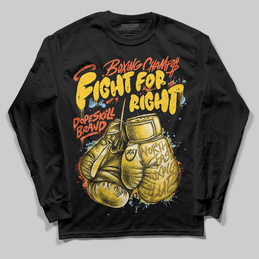 Yellow Sneakers DopeSkill Long Sleeve T-Shirt Fight For Right Graphic Streetwear - Black