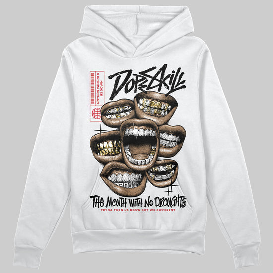 Jordan 11 “Bred Velvet” DopeSkill Hoodie Sweatshirt The Mouth With No Droughts Graphic Streetwear - White