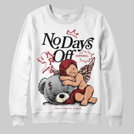 Jordan 1 Retro High OG Black Toe Reimagined DopeSkill Sweatshirt New No Days Off Graphic Streetwear - White 