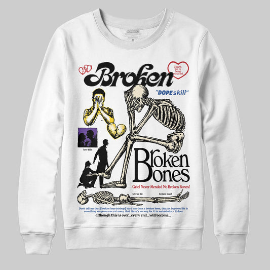 Jordan 17 Retro Low SP Infinite Archives DopeSkill Sweatshirt Broken Bones Graphic Streetwear - White 
