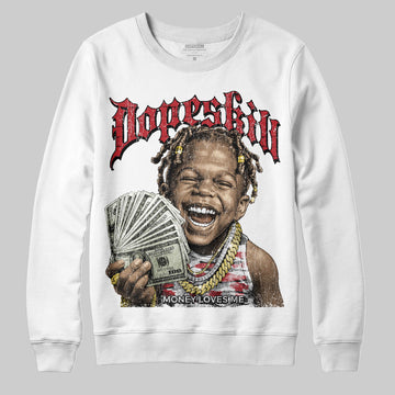 Jordan 8 Retro Bugs Bunny (2025) DopeSkill Sweatshirt Money Loves Me Graphic Streetwear - White