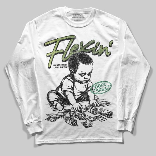 Foamposite Pro 'Pine Green' DopeSkill Long Sleeve T-Shirt Flexin' Graphic Streetwear - White