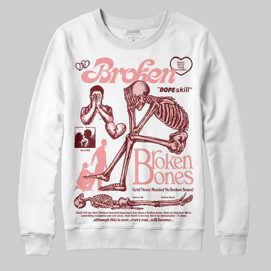 Jordan 3 Retro Valentine's Day Treat Yourself (2025) DopeSkill Sweatshirt Broken Bones Graphic Streetwear - White