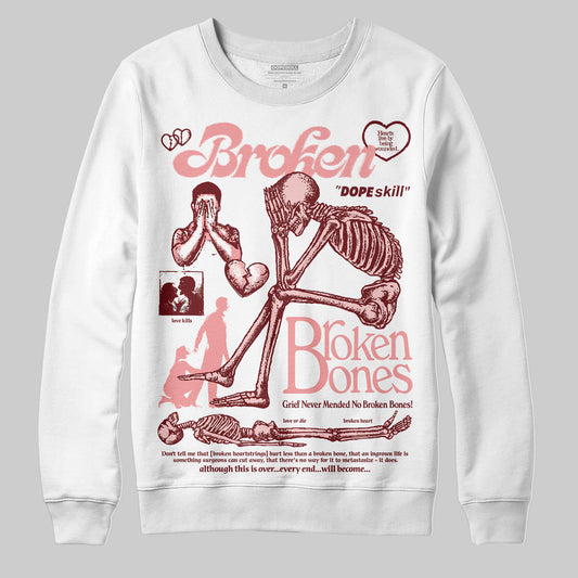 Jordan 3 Retro Valentine's Day Treat Yourself (2025) DopeSkill Sweatshirt Broken Bones Graphic Streetwear - White
