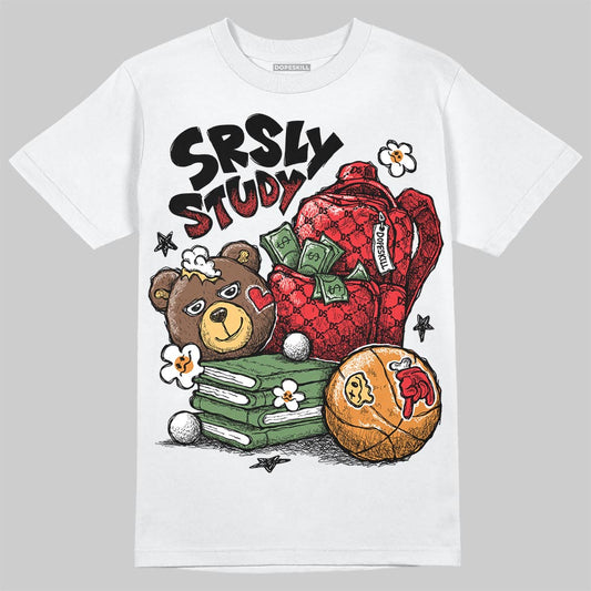 Black and White Sneakers DopeSkill T-Shirt SRSLY Study Graphic Streetwear - White 