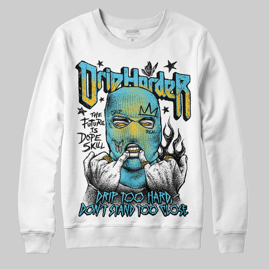 Jordan 11 Retro Gamma Blue (2025) DopeSkill Sweatshirt Drip Harder Graphic Streetwear - White