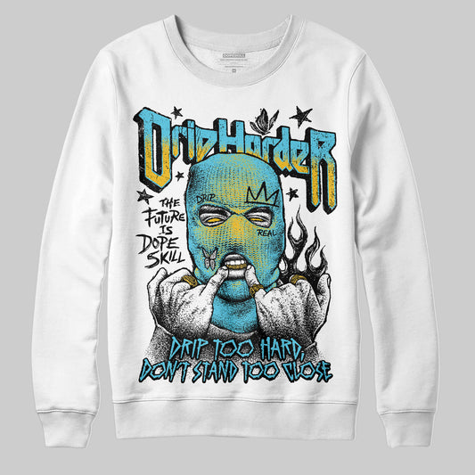 Jordan 11 Retro Gamma Blue (2025) DopeSkill Sweatshirt Drip Harder Graphic Streetwear - White