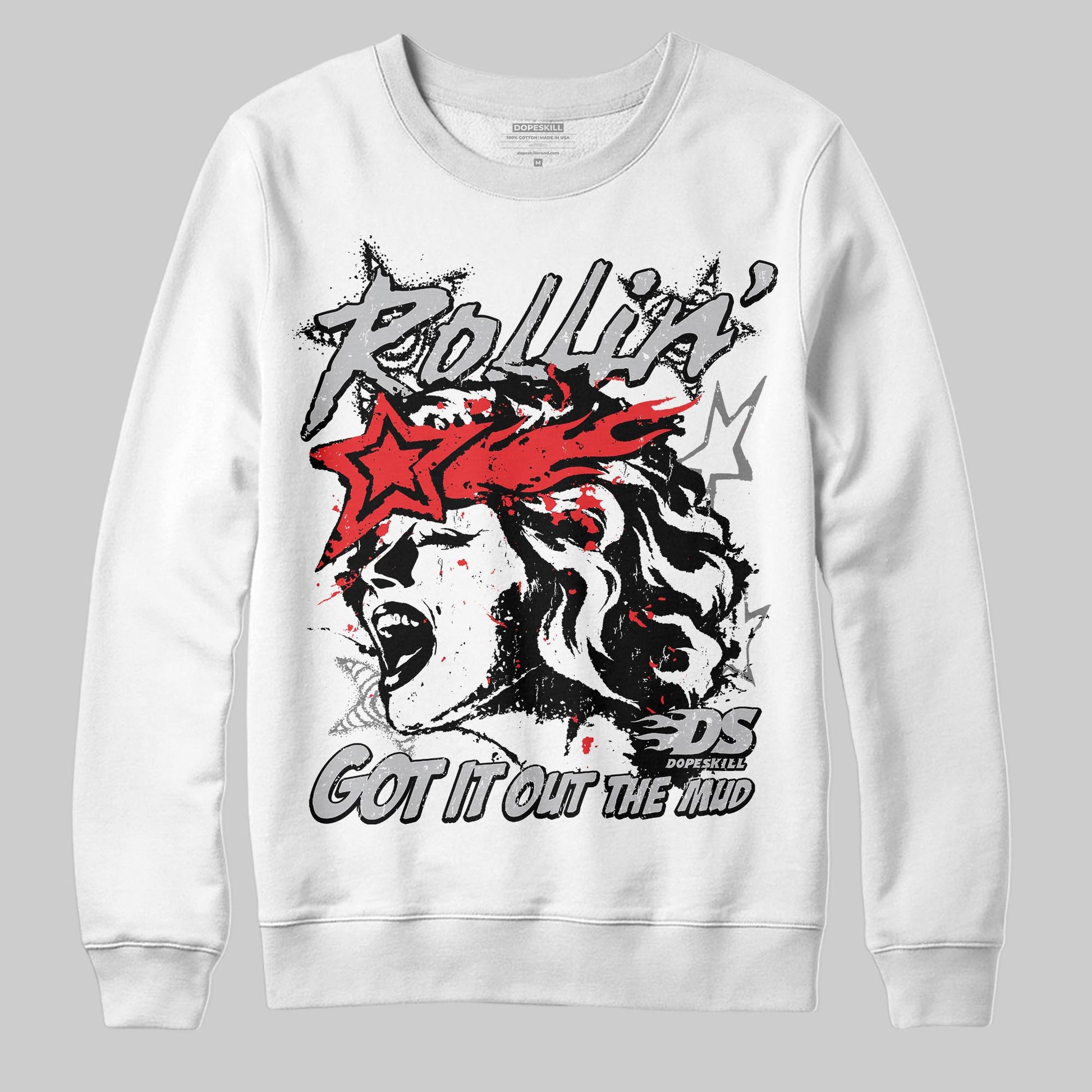 Grey Sneakers DopeSkill Sweatshirt Got It Out The Mud Graphic Streetwear - White