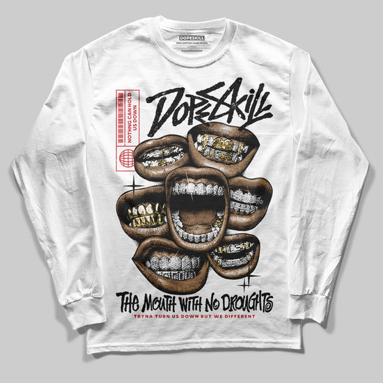 Jordan 3 OG “Black Cement” DopeSkill Long Sleeve T-Shirt The Mouth With No Droughts Graphic Streetwear - White