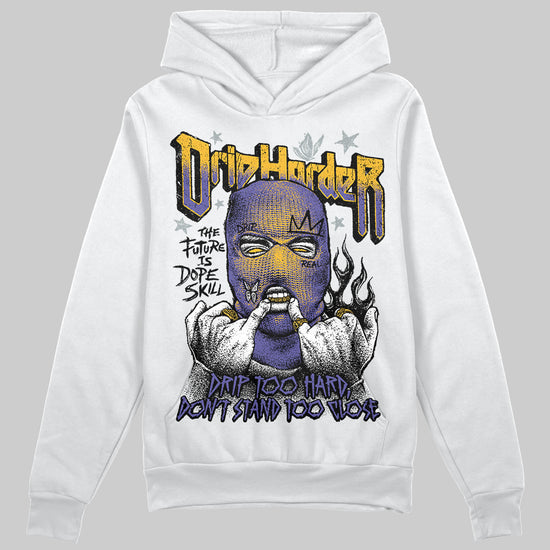 Jordan 4 Retro Lakers DopeSkill Hoodie Sweatshirt Drip Harder Graphic Streetwear - White
