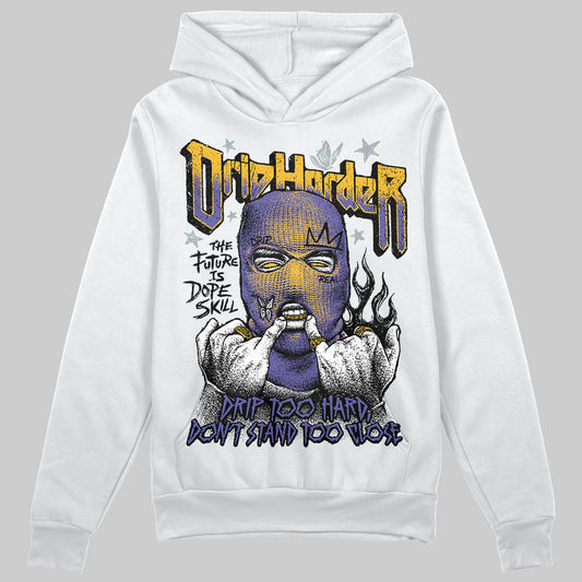 Jordan 4 Retro Lakers DopeSkill Hoodie Sweatshirt Drip Harder Graphic Streetwear - White