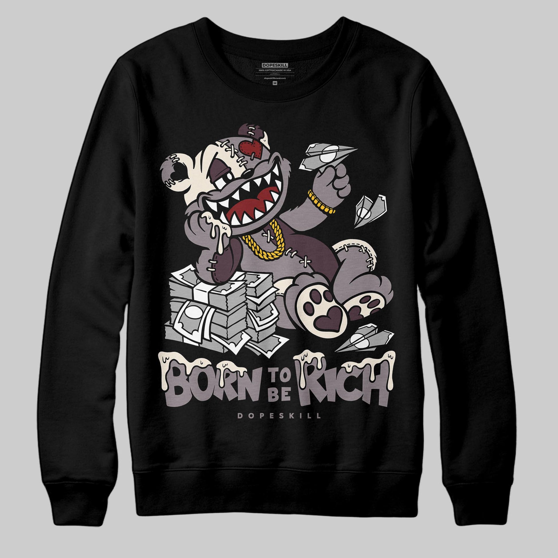 A Ma Maniére x Air Jordan 6 Retro “Smoky Mauve”⁠ DopeSkill Sweatshirt Born To Be Rich Graphic Streetwear - black