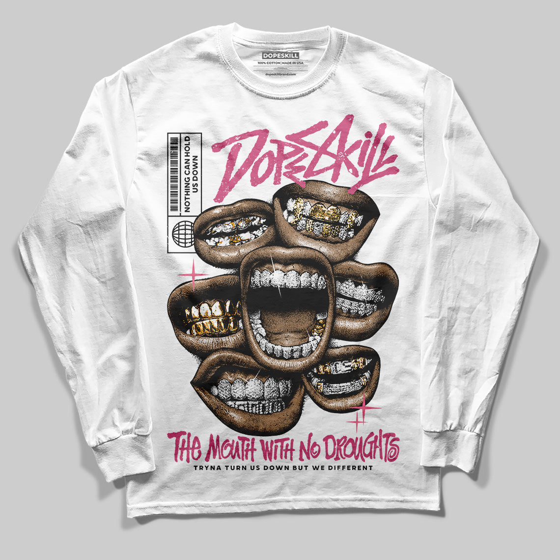 Diesel Pink S - Serendipity Pro-X1 Trainers DopeSkill Long Sleeve T-Shirt The Mouth With No Droughts Graphic Streetwear - WHite