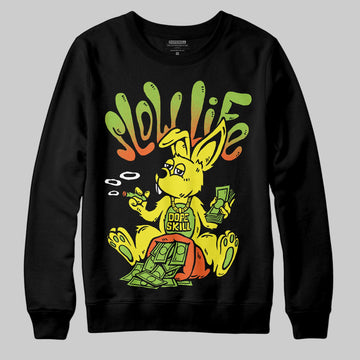 Neon Green Sneakers DopeSkill Sweatshirt Slow Life Graphic Streetwear - Black