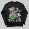 Jordan 5 Retro Wolf Grey (2026) DopeSkill Long Sleeve T-Shirt Born To Be Rich Graphic Streetwear - Black