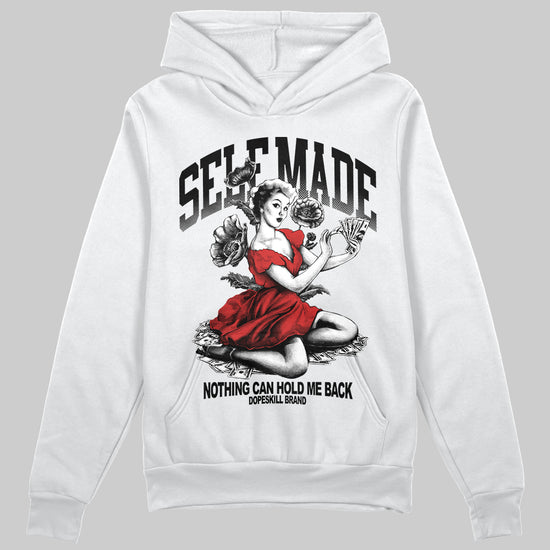 Black and White Sneakers DopeSkill Hoodie Self Made Graphic Streetwear - White 