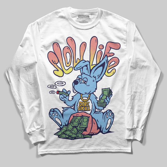 University Blue Sneakers DopeSkill Long Sleeve T-Shirt Slow Life Graphic Streetwear  -0 White
