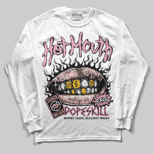 Stars Court White/Pink DopeSkill Long Sleeve T-Shirt Hot Mouth Graphic