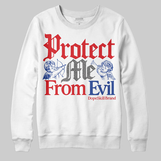 Jordan 3 “Seoul 2.0” DopeSkill Sweatshirt Protect Me From Evil Graphic Streetwear - White
