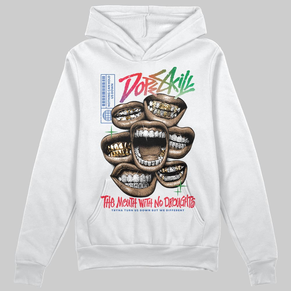 Jordan 11 Retro 285 Atlanta DopeSkill Hoodie Sweatshirt The Mouth With No Droughts Graphic Streetwear - White
