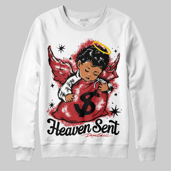 Jordan 1 Retro High OG Black Toe Reimagined DopeSkill Sweatshirt Heaven Sent Graphic Streetwear - White 