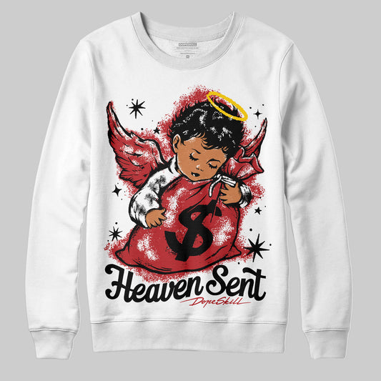 Jordan 1 Retro High OG Black Toe Reimagined DopeSkill Sweatshirt Heaven Sent Graphic Streetwear - White 