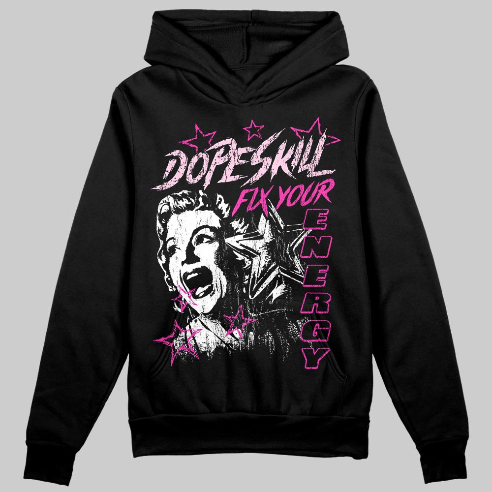 Pink Sneakers DopeSkill Hoodie Fix Your Energy Graphic Streetwear - Black