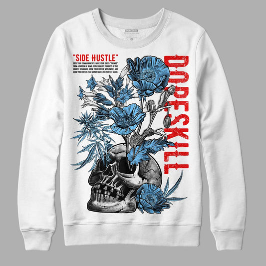 Travis Scott x Jordan 4 Retro 'Cactus Jack' DopeSkill Sweatshirt Side Hustle Graphic Streetwear - White