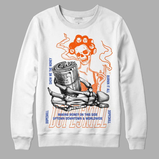 Dunk Low Futura Orange Blaze DopeSkill Sweatshirt Show Me The Money Graphic Streetwear - White