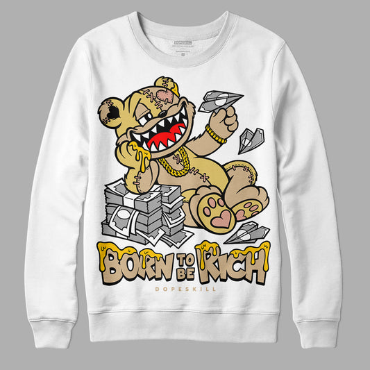 TAN Sneakers DopeSkill Sweatshirt Born To Be Rich Graphic Streetwear - White