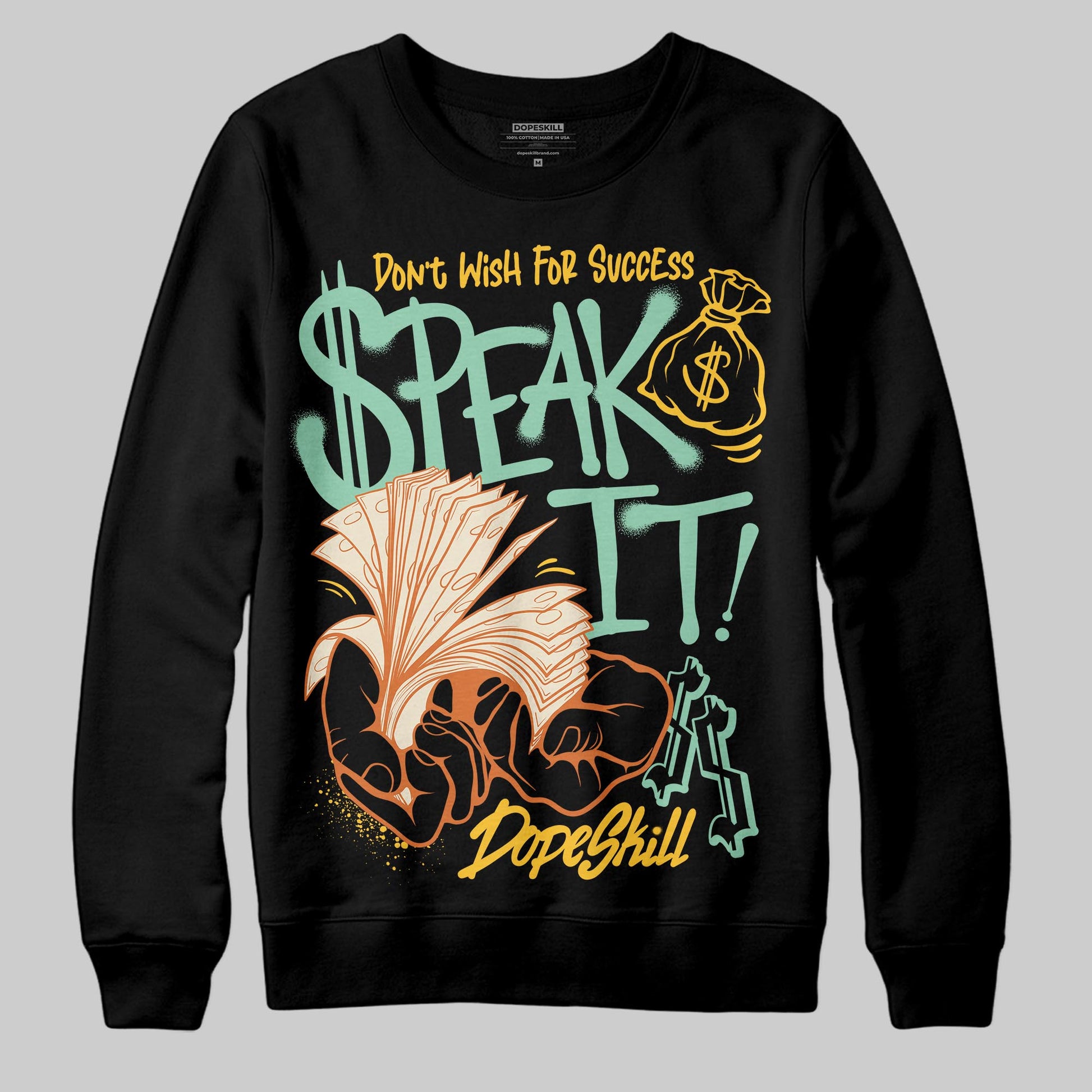 SB Dunk Low Rodeo Tourmaline DopeSkill Sweatshirt Speak It Graphic Streetwear - Black
