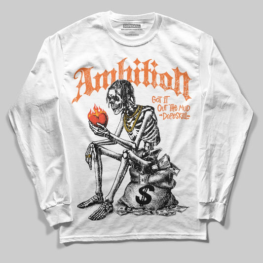 Orange, Black and White Sneakers DopeSkill Long Sleeve T-Shirt Ambition Graphic Streetwear - White