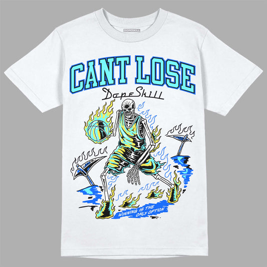 Jordan 5 Aqua DopeSkill T-Shirt Cant Lose Graphic Streetwear - White 