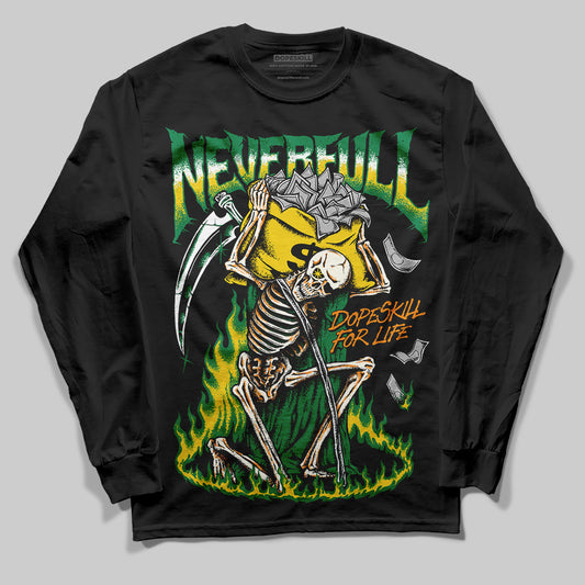 Jordan 5 “Lucky Green” DopeSkill Long Sleeve T-Shirt NeverFull Graphic Streetwear - Black