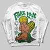 Jordan 5 “Lucky Green” DopeSkill Long Sleeve T-Shirt New Fake Love Graphic Streetwear - White 