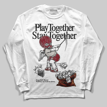 Adidas SAMBA OG ‘Collegiate Burgundy’ DopeSkill Long Sleeve T-Shirt Play together, Stay together Graphic Streetwear - White