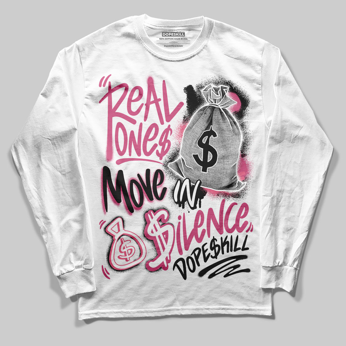 Diesel Pink S - Serendipity Pro-X1 Trainers DopeSkill Long Sleeve T-Shirt Real Ones Move In Silence Graphic Streetwear - White