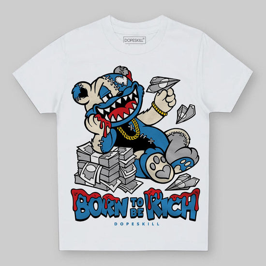 Jordan 3 Retro OG Rare Air DopeSkill Toddler Kids T-shirt Born To Be Rich Graphic Streetwear - White 