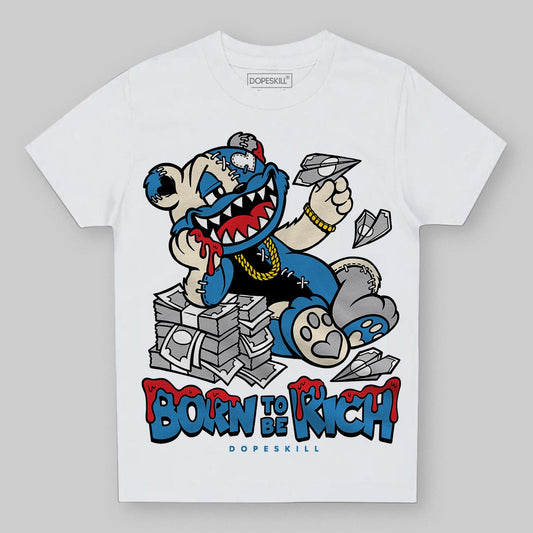 Jordan 3 Retro OG Rare Air DopeSkill Toddler Kids T-shirt Born To Be Rich Graphic Streetwear - White 