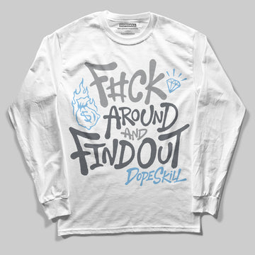 Jordan 5 Retro Wolf Grey (2026) DopeSkill Long Sleeve T-Shirt F#ck Around And Find Out Graphic Streetwear - White
