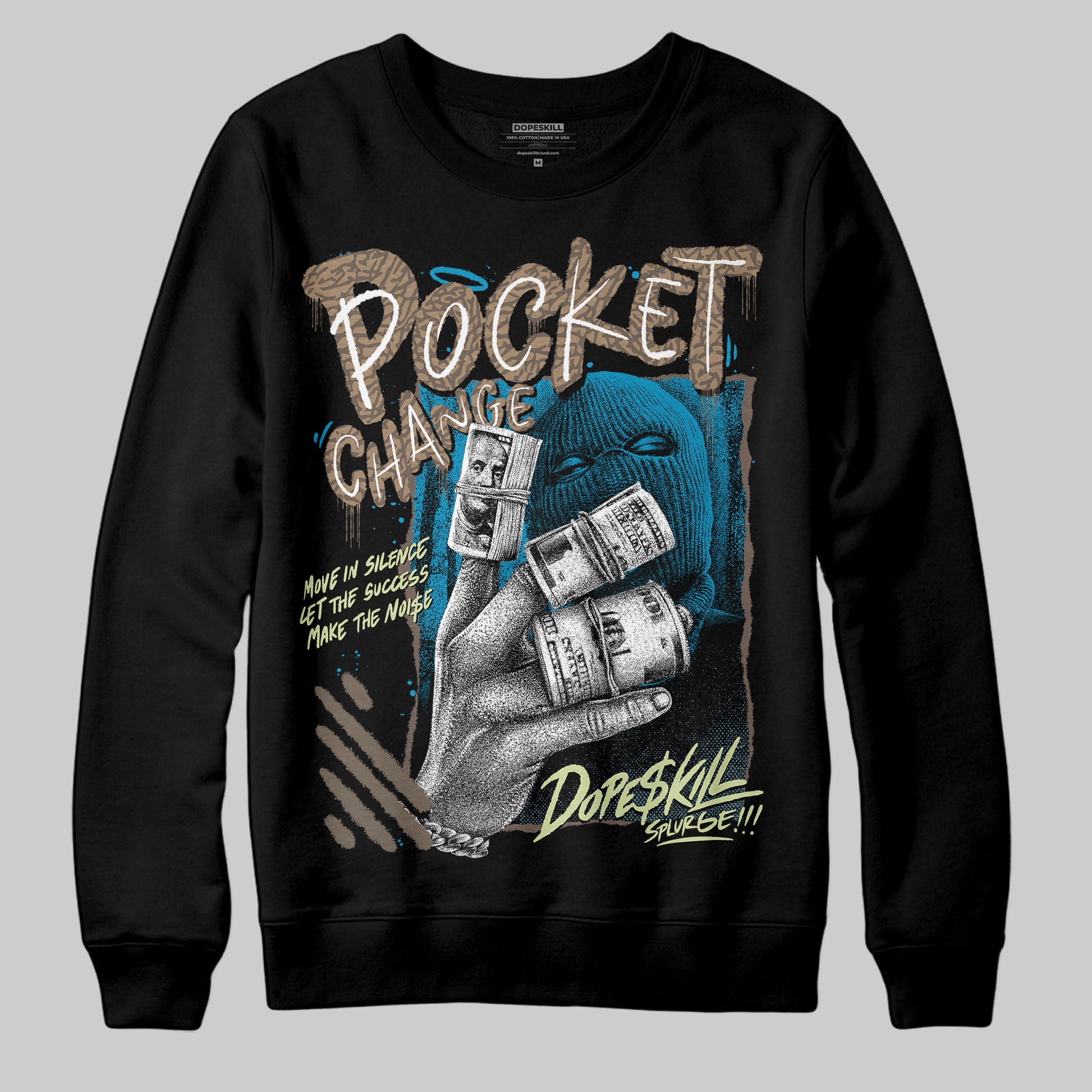 Jordan 3 GS “We Outside” DopeSkill Sweatshirt Pocket Change Graphic Streetwear - Black