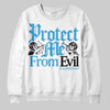 Jordan 1 High OG “UNC” Reimagined DopeSkill Sweatshirt Protect Me From Evil Graphic Streetwear - White