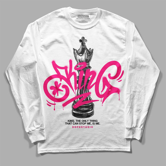 Jordan 1 Low GS “Fierce Pink” Dopeskill Long Sleeve T-Shirt King Chess Graphic Streetwear - White