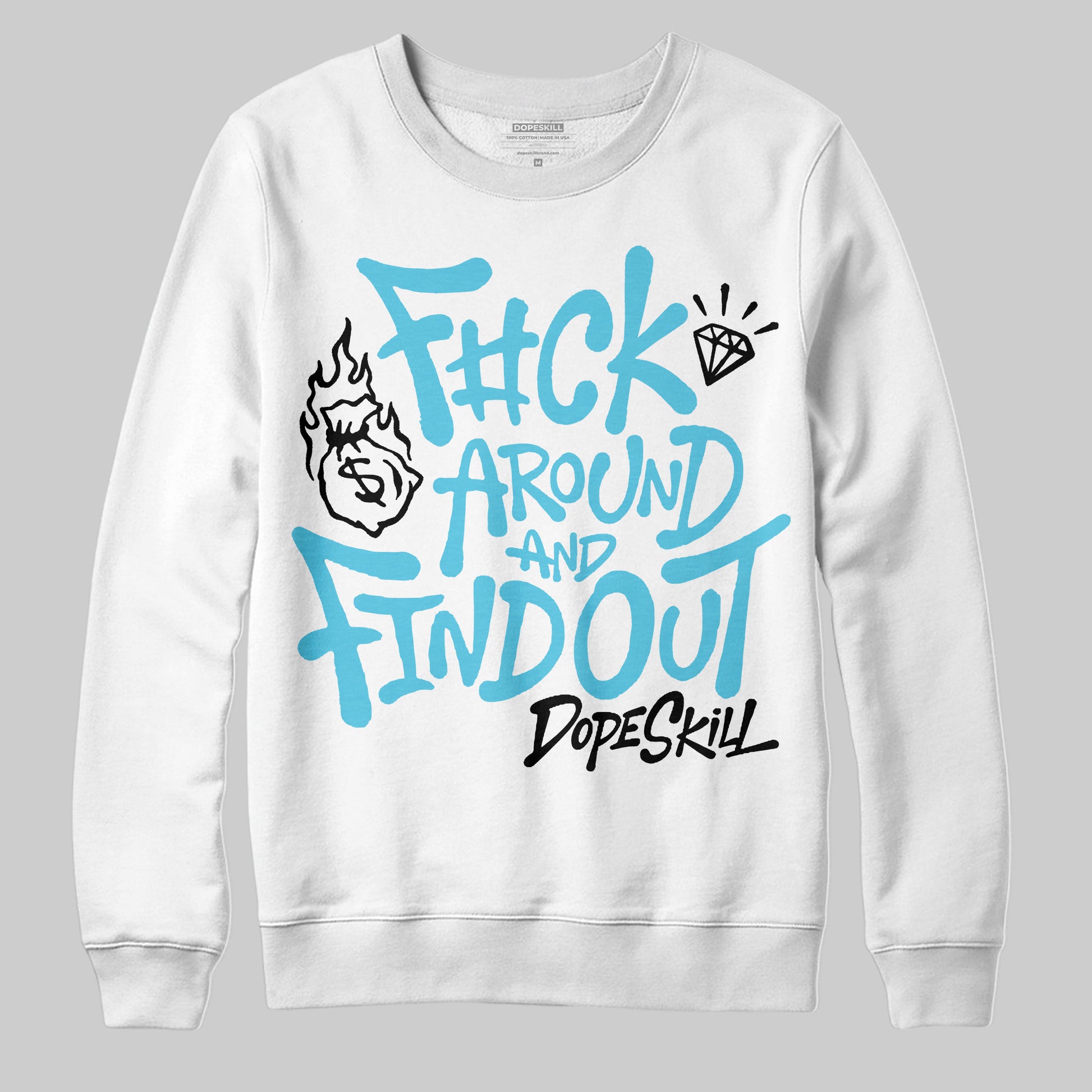 Jordan 11 Retro Gamma Blue (2025) DopeSkill Sweatshirt F#ck Around And Find Out Graphic Streetwear - White