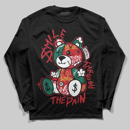 Jordan 3 Mexico 'El Vuelo' DopeSkill Long Sleeve T-Shirt Smile Through The Pain Graphic Streetwear - Black