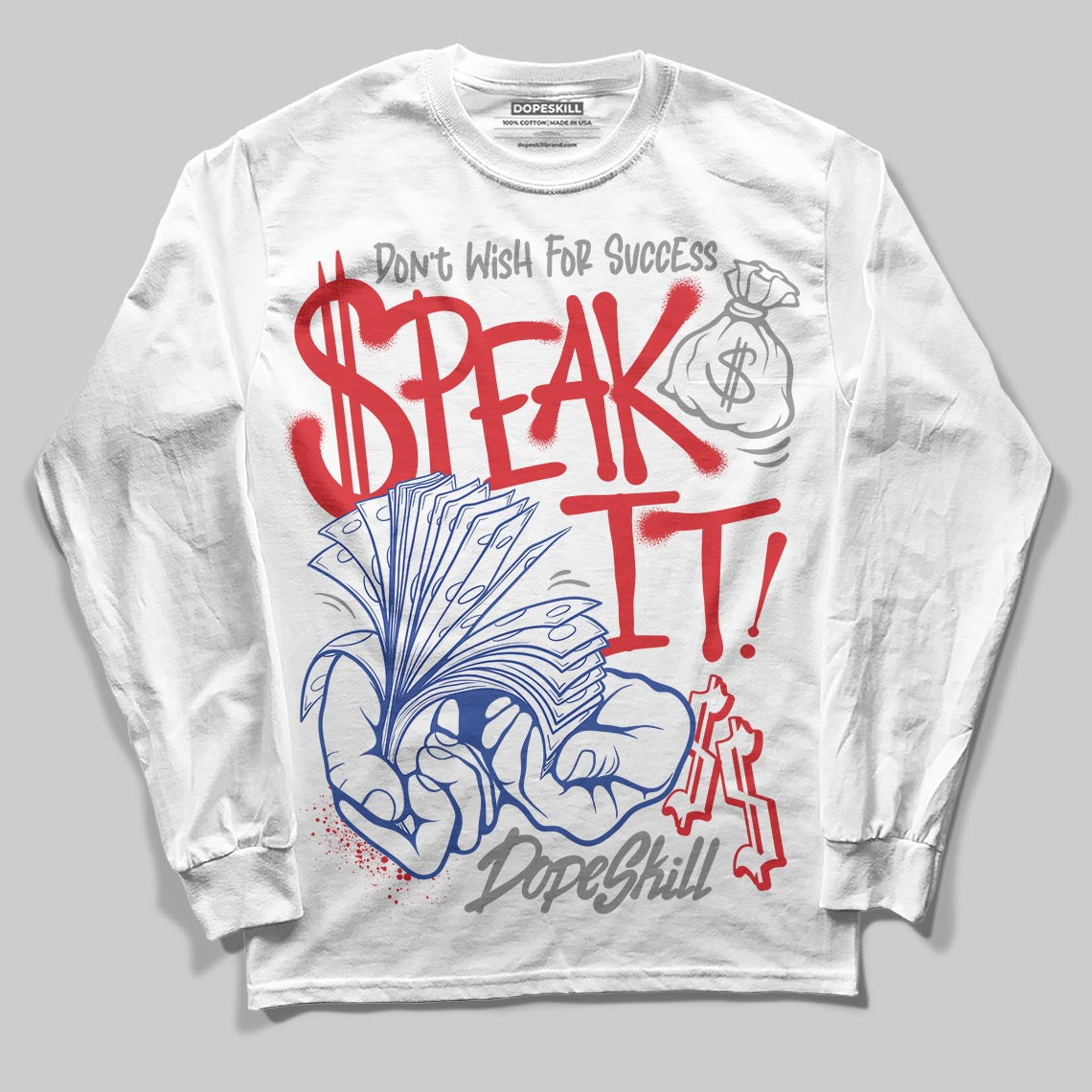 Jordan 3 “Seoul 2.0” DopeSkill Long Sleeve T-Shirt Speak It Graphic Streetwear - White